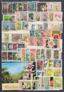 Z4977 JL stamps worldwide mint flowers lot with s/s some sets