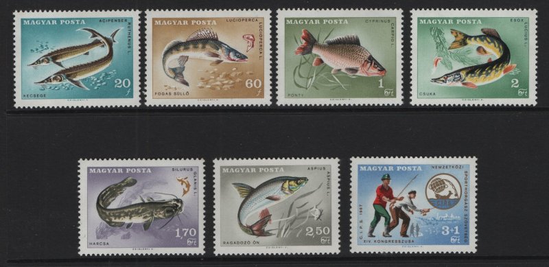 Hungary     #1842-1847  MNH  1967  fish