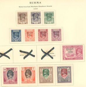 Burma (Myanmar) #70-74/79-84  Single