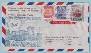 GUATEMALA 1946 FIRST FLIGHT COVER FROM GUATEMALA TO CORPUS CRISTI TEXAS - CV282