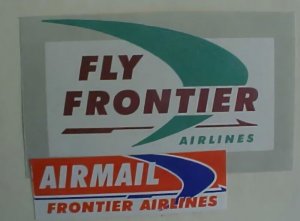 US AIRLINE LABLES 2 FRONTIER CIRCA 1950'S MINT NH