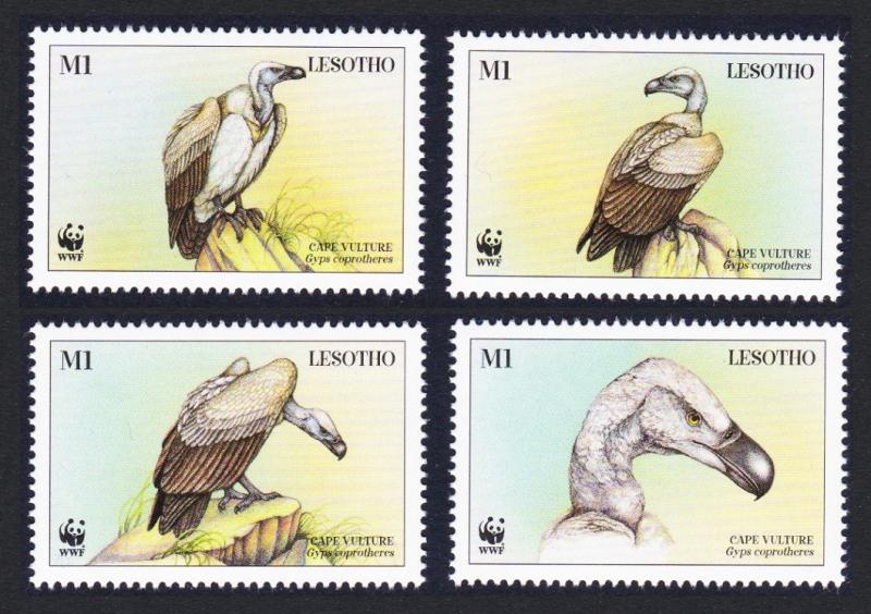 Lesotho WWF Cape Vulture Birds 4v SG#1378-1381 MI#1276-1279 SC#1091 a-d
