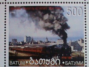 RUSSIA-BATUM STAMPS-1998-WORLD FAMOUS TRAINS MNH FULL SHEET VERY FINE