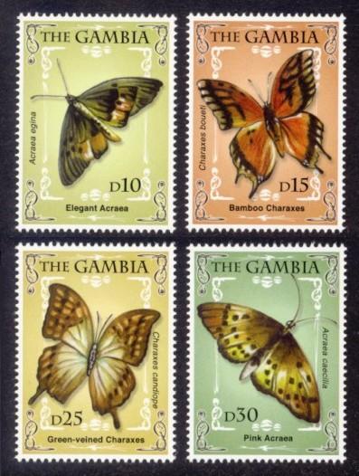 Gambia Sc# 3221-4 MNH Butterflies