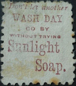 New Zealand 1893 3d with Sunlight Soap advert SG 221f used