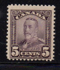 Canada Sc 153  1928 5c deep violet G V scroll issue stamp mint NH