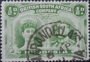 Rhodesia Double Head ½d with Marandellas Day Month (SC) postmark