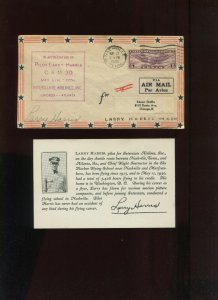 1930 PILOT SIGNED LARRY HARRIS CAM 30 WEEK COVER MAILED FROM NASHVILLE TENN