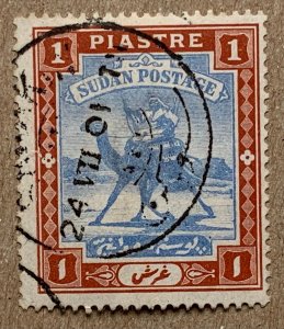 Sudan 1898 1p Camel Post with 1901 cancel. Scott 13, CV $3.25. SG 14