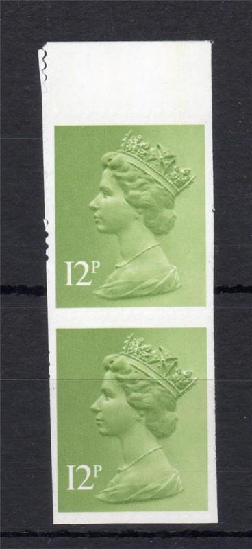 12p MACHIN UNMOUNTED MINT PARTLY PERFORATED PAIR