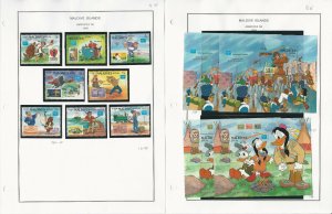 Maldive Stamp Collection on 5 Pages, Mint NH, Disney 1986, JFZ