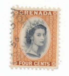 Grenada 1953  Scott 175 used - 4c, Queen Elizabeth II