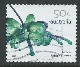 Australia SG 2764d Perf 13   Used  Green Spider Flower