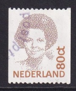 Netherlands  #789  used 1991 Beatrix 80c  coil stamp