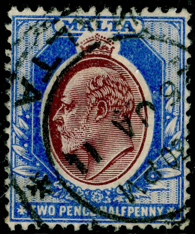 MALTA SG52, 2½d maroon & blue, FINE USED.