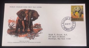 EL)1977 GUINEA, WORLD WILDLIFE FUND, WWF, ENDANGERED SPECIES, ELEPHANT, CIRCULAT