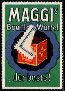 Vintage Germany Poster Stamp Maggi Bullion Cubes The Best!