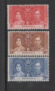 DOMINICA #94-96 1937 CORONATION ISSUE MINT VF LH O.G bb