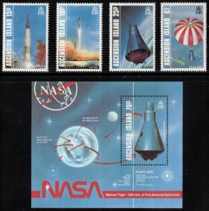 ASCENSION 1987 Manned Earth Orbit Anniversary; Scott 420-24, SG 428-32; MNH