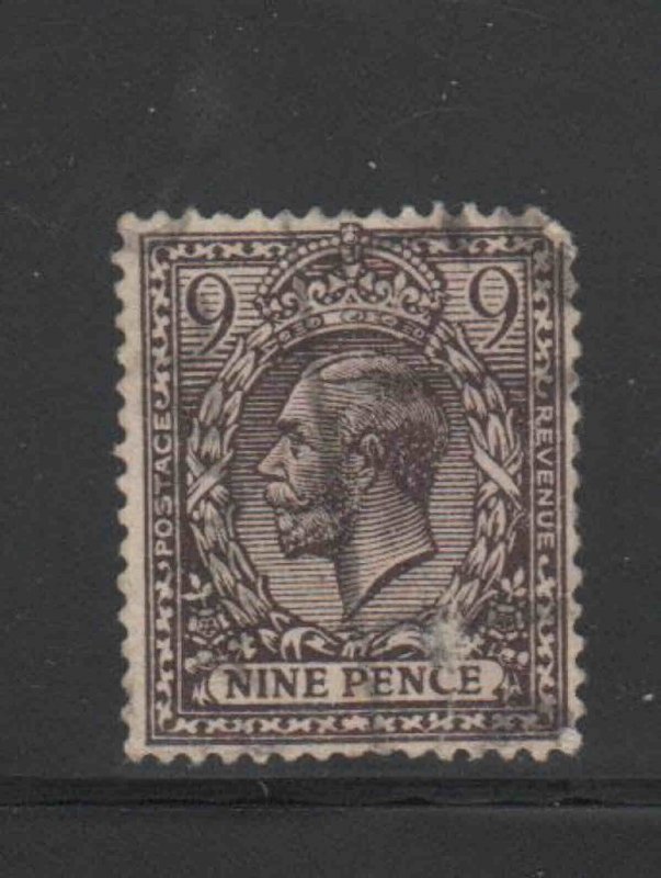 GREAT BRITAIN #170 1913 9p KING GEORGE V F-VF USED