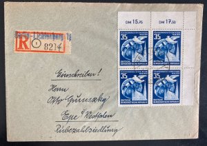 1953 Berlin East Germany DDR Cover To Epe Friendship Festival Stamps Block