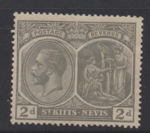 ST.KITTS & NEVIS;  1921 early GV issue fine Mint hinged 2d. value