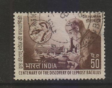 India 1973 Scott 586  DR HENSEN  LEPROSY BACCILUS  used