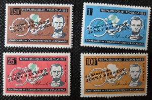 TOGO 1964 JFK & Lincoln #473-475 MNH SCV $1.25