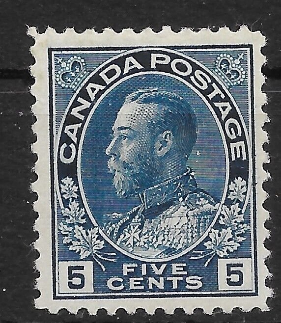 CANADA SG205b 1912 5c DEEP BLUE MTD MINT
