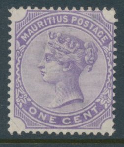 Mauritius 1893 1 cent SG 101 Mint Hinged Pale Violet