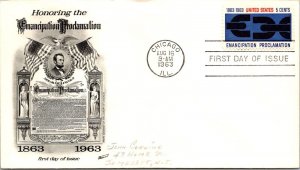 FDC 1963 SC #1233 Fleetwood Cachet - Chicago, ILL - Single - J5908