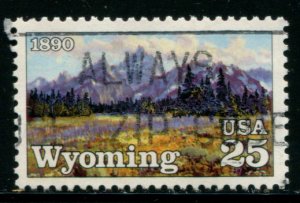 2444 US 25c Wyoming Statehood, used