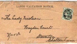 GB SCOTLAND Official Cover *LAND VALUATION NOTICE* Caithness 1885 PB200 
