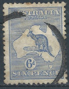 Australia 1913 - 6d Kangaroo (wmk wide crown) - SG9 used