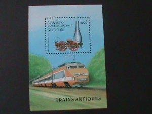 ​LAOS-1997-SC#1311  ANTIQUE CLASSIC STEAM LOCOMOTIVE  MNH-RARE SHEET VF