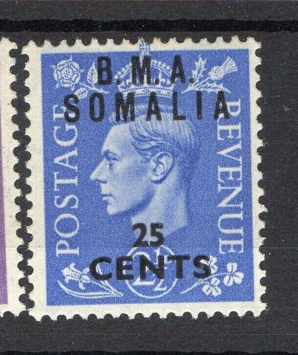 BMA Somalia 1950s Early Issue Fine Mint Hinged 25c. Surcharged Optd NW-14621