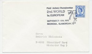 Cover / Postmark GB / UK 1970 Archery - European- World Championships