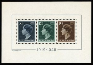 Luxembourg #B151 Cat$100, 1949 Grand Duchess Charlotte souvenir sheet, never ...