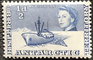 British Antarctica #1 *MH* Single M V Kista Dan SCV $1.00