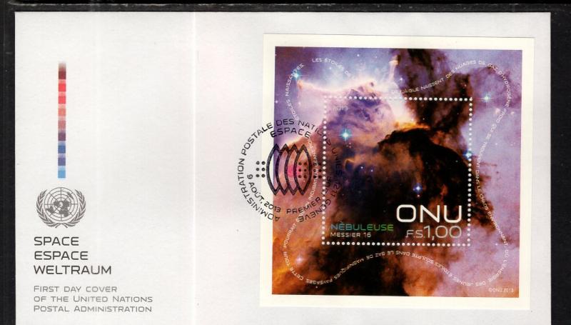 UN Geneva 569 Space Souvenir Sheet UN Administration U/A FDC