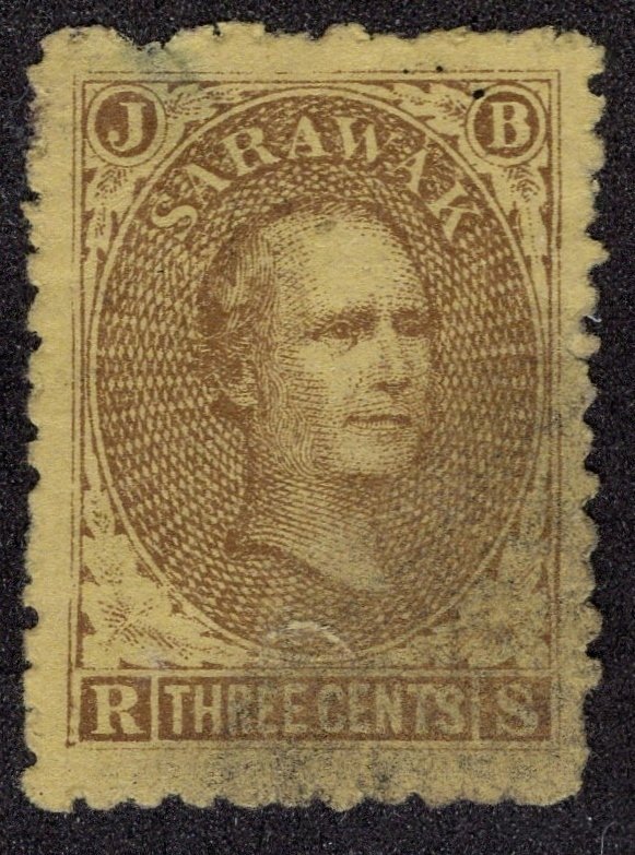 Sarawak #1 Three Cents *Minor Fault* ~jm-0185