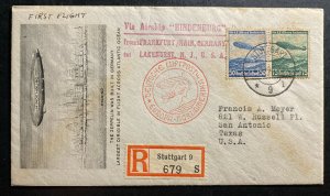 1936 Stuttgart Germany Hindenburg Zeppelin LZ 129 cover to San Antonio TX USA