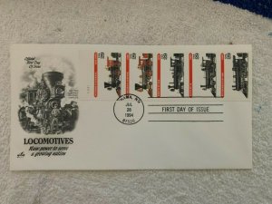 Scott #2847a, First Day Cover Chama Booklet Pane Locomotives