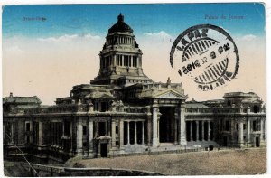 Belgium 1921 Brussels cancel on postcard to BOLIVIA