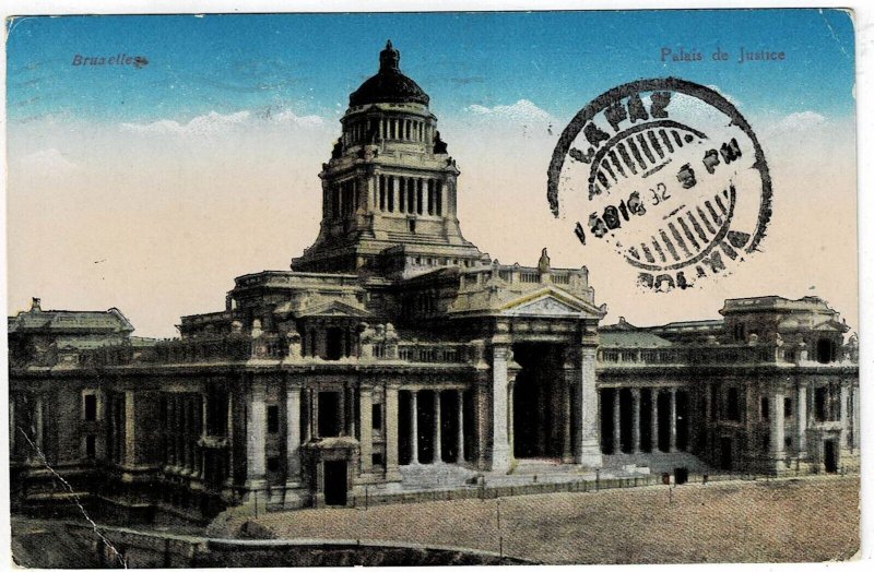 Belgium 1921 Brussels cancel on postcard to BOLIVIA