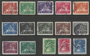 Sweden, 1924, Scott #213-227, U.P.U. Issue, Used