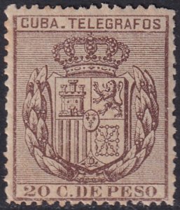 Cuba 1890 telégrafo Ed 70 telegraph MH*