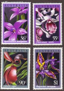 Australia #997-1000 MH complete orchids