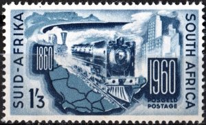 South Africa SC#240 1'3 S Centenary of South African Railways (1960) MNH