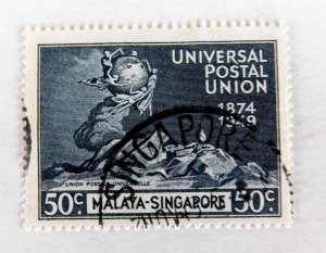 Singapore #26 Used/Fine, Partial SON Cancel, UPU Issue, 50c